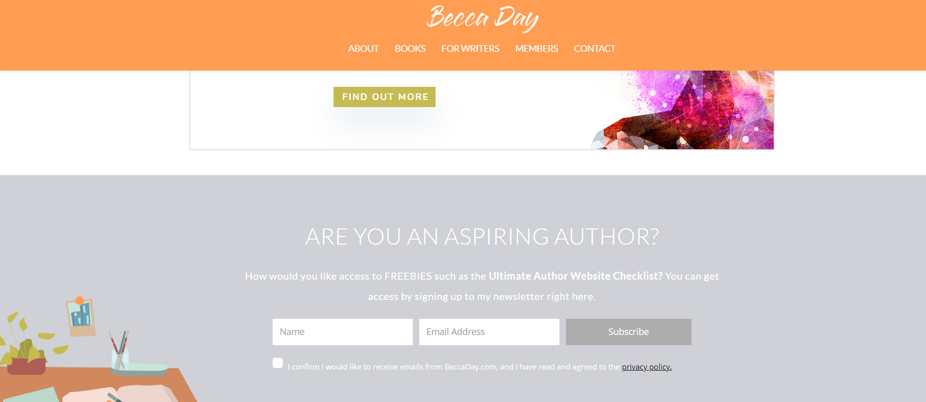 example of an author website opt in incentive